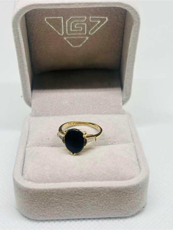 Jewelry - Vintage Gothic 10K ‘Alaskan Diamond’ Hematite gold ring, size 5